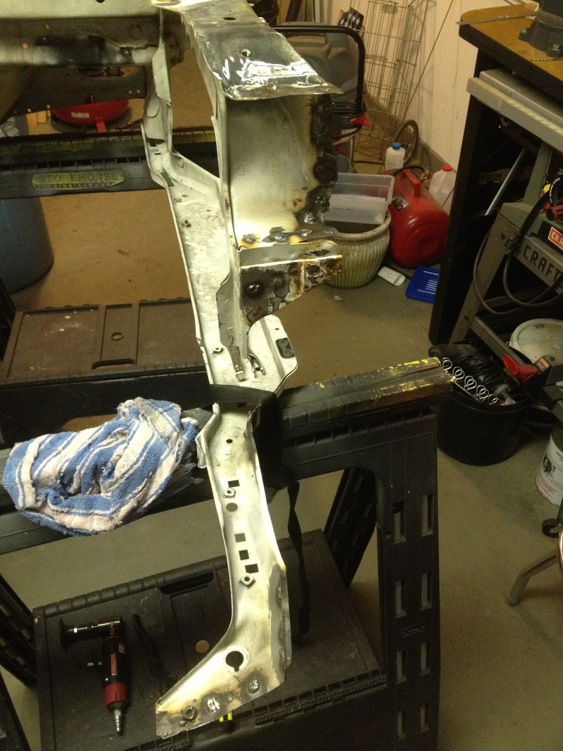Old upper radiator support (upside down).